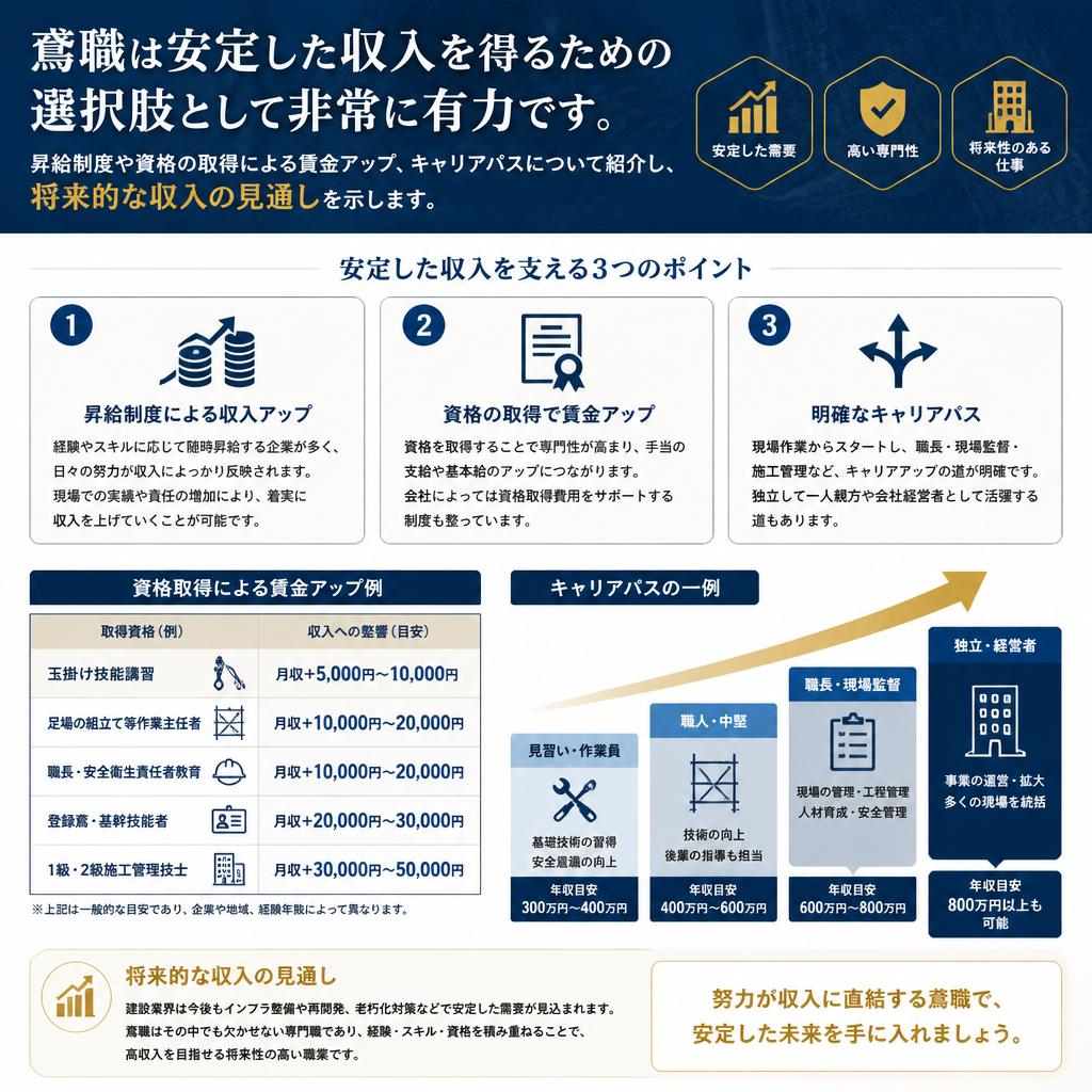 安定した賃金とキャリアアップ