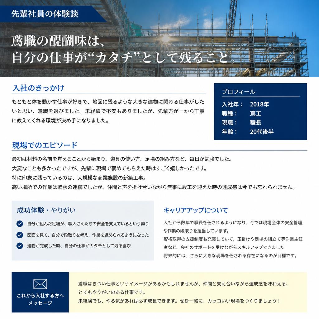 実際の先輩社員の声