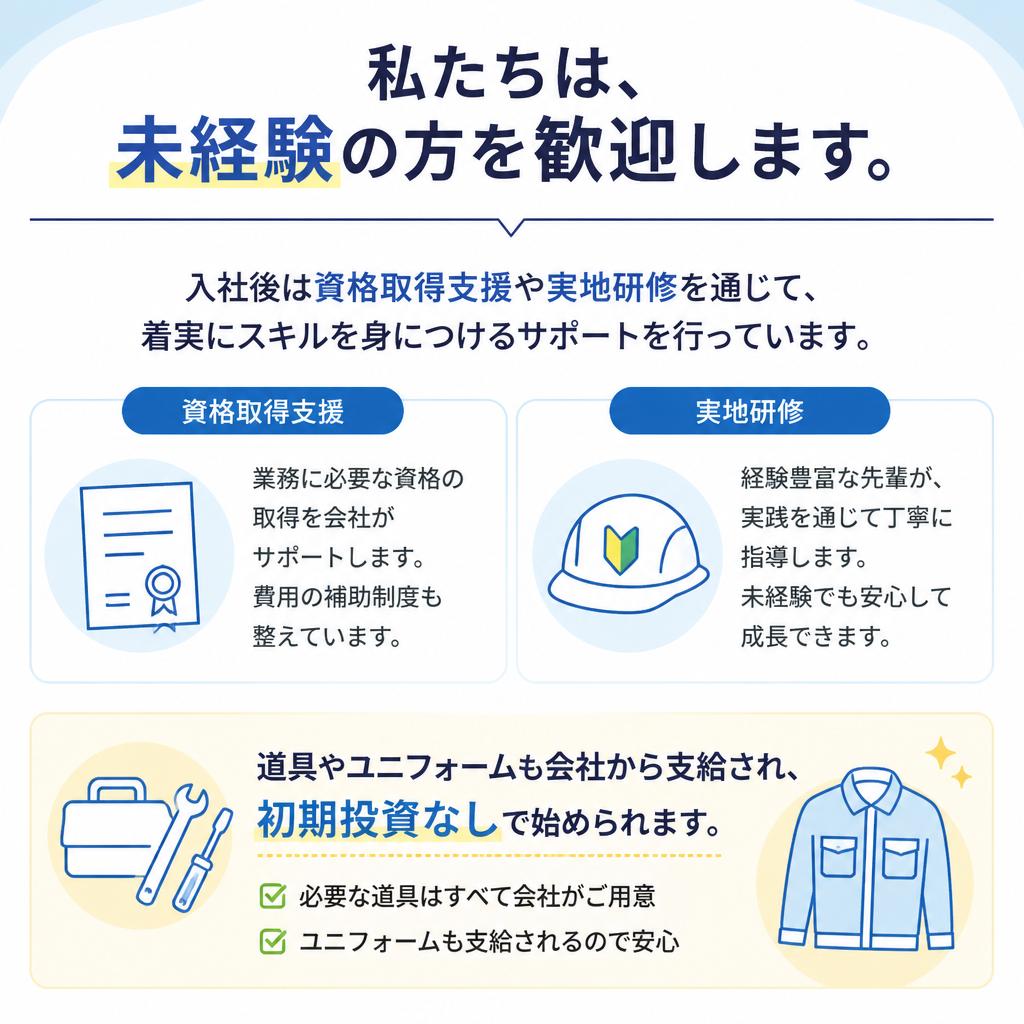 未経験でも安心のサポート体制