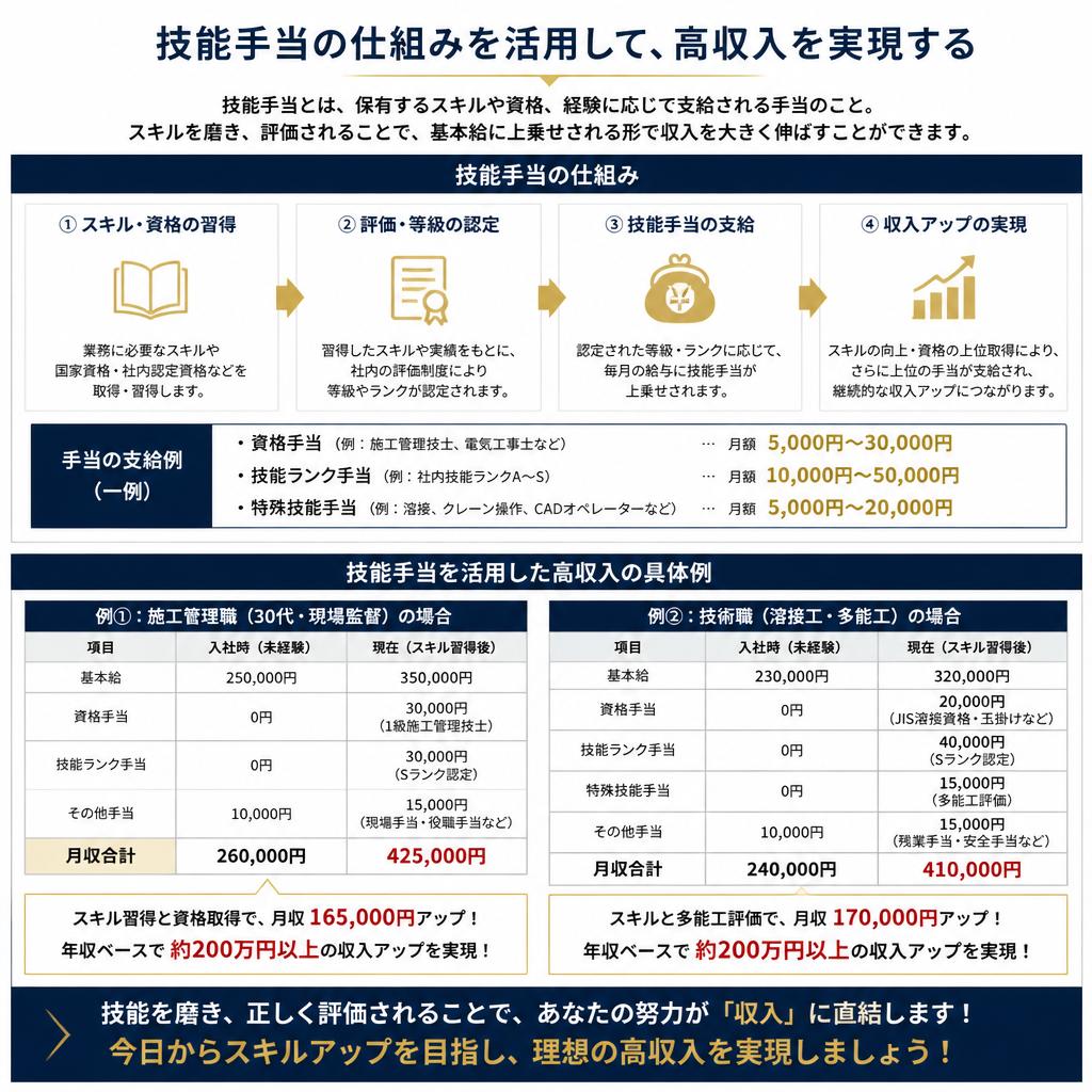 2. 技能手当を活かして高収入を実現