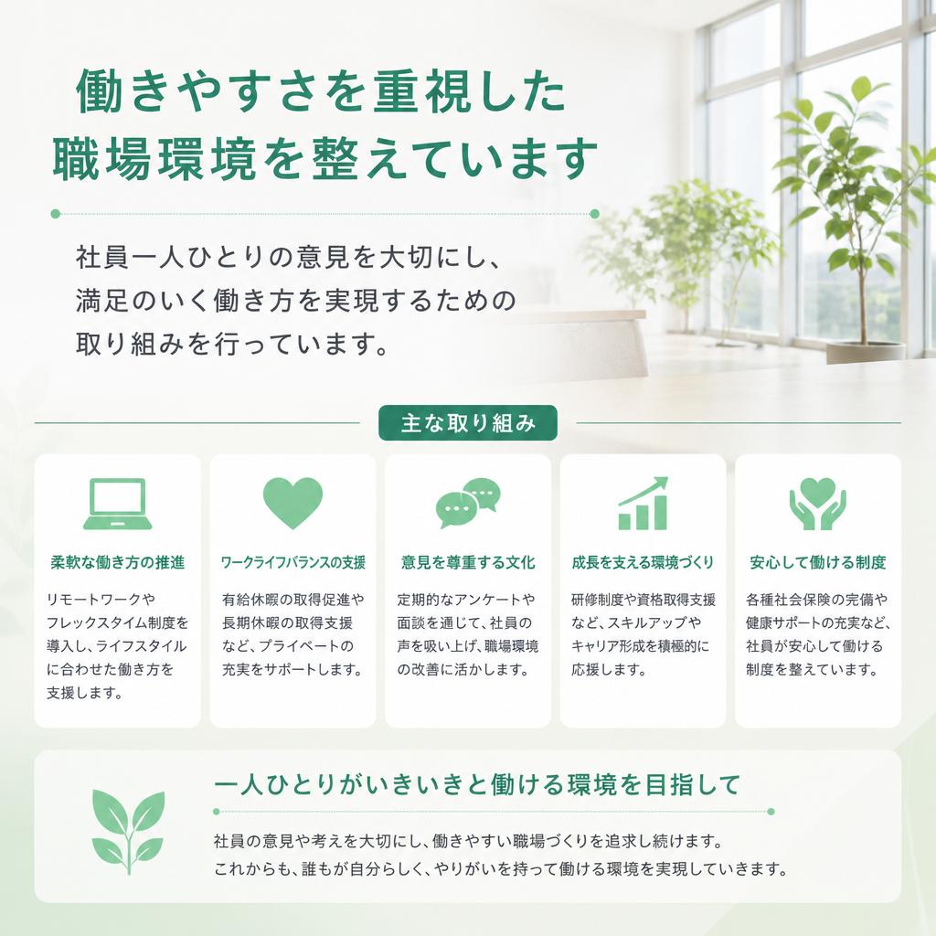 高い職務満足度を実現する環境