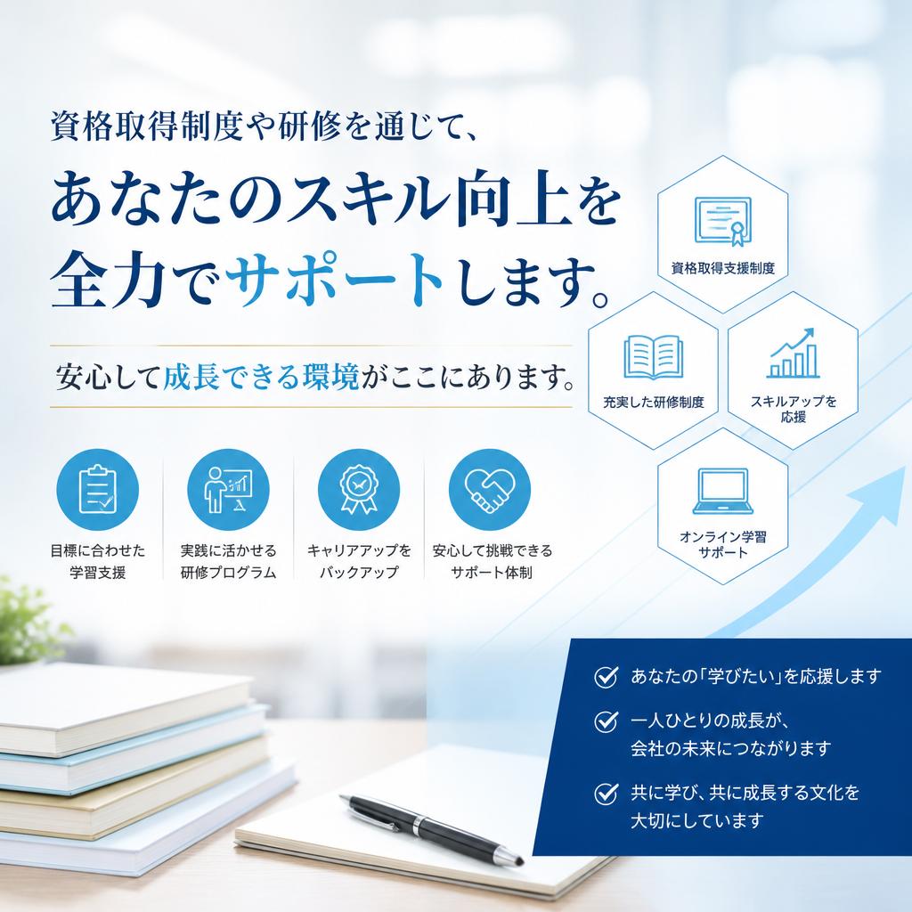 スキル向上をサポートする充実の体制