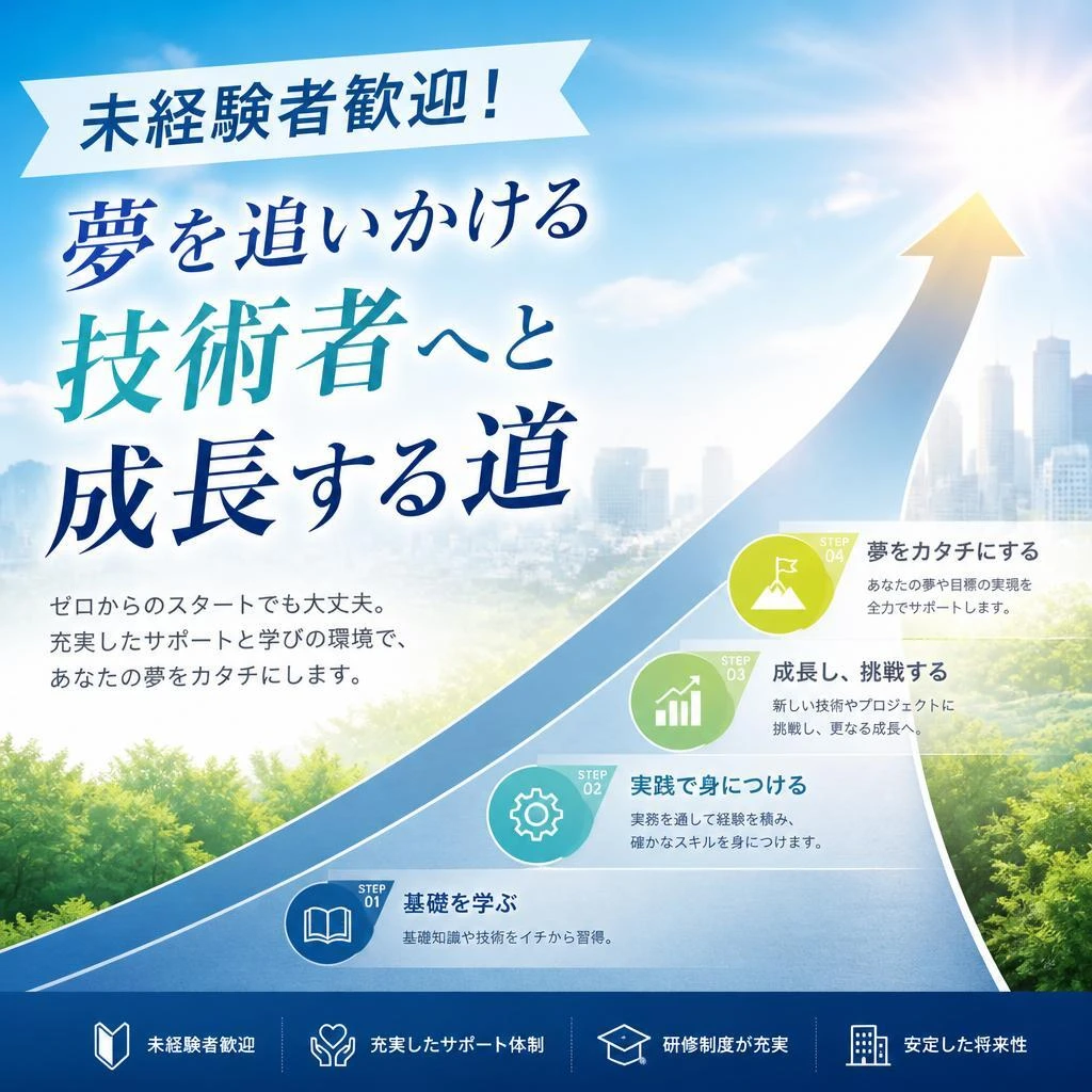 未経験者歓迎！夢を追いかける技術者へと成長する道